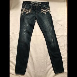 Express bedazzled skinny jeans
